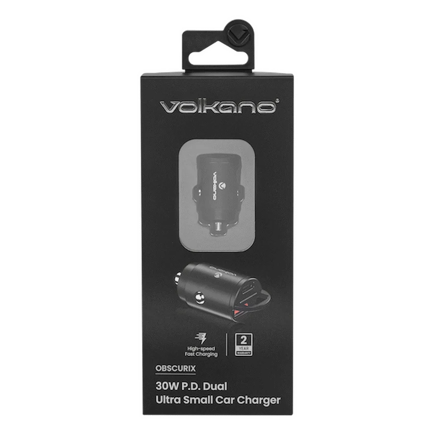 VK-8007-BK 30w P.D Dual Ultra Small Car Charger