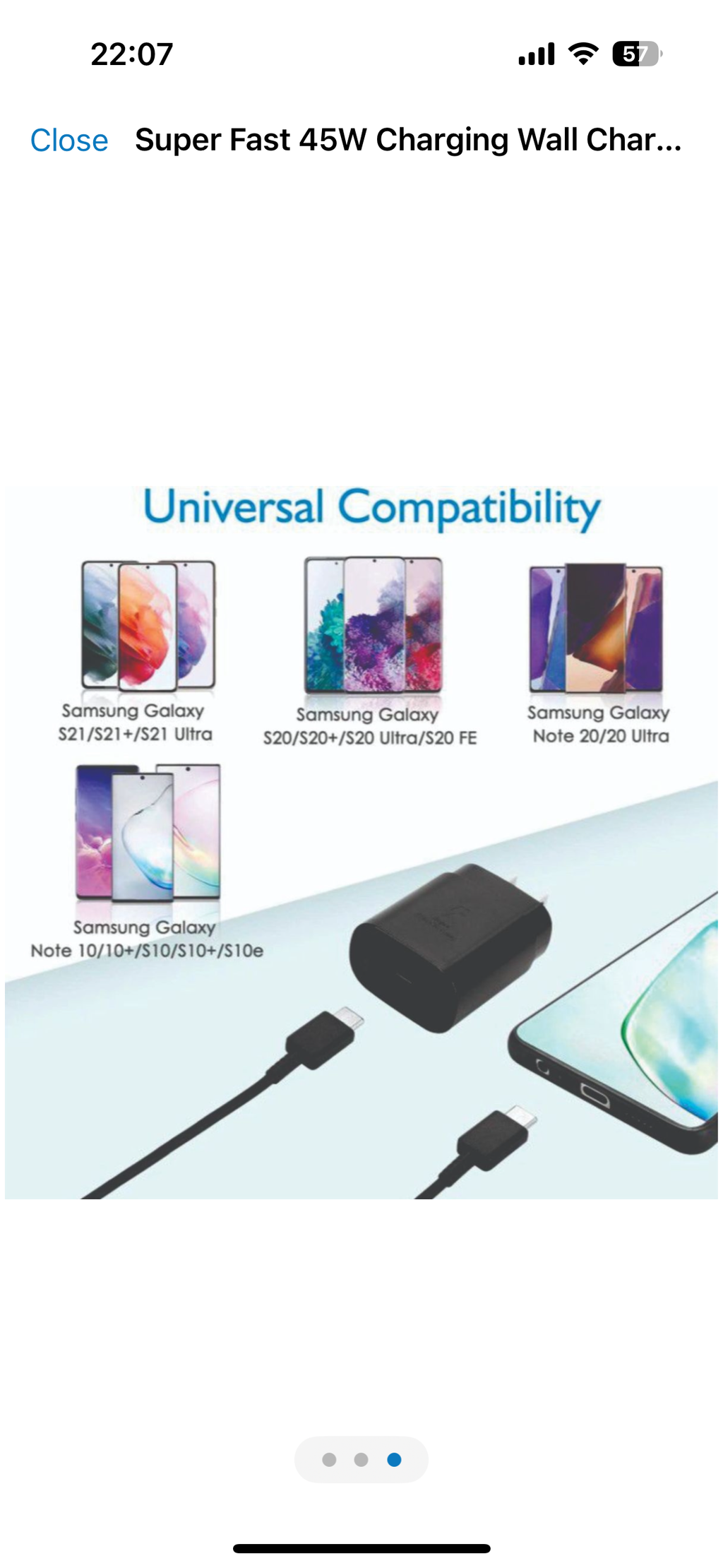 45W USB-C Adapter & C Type Cable