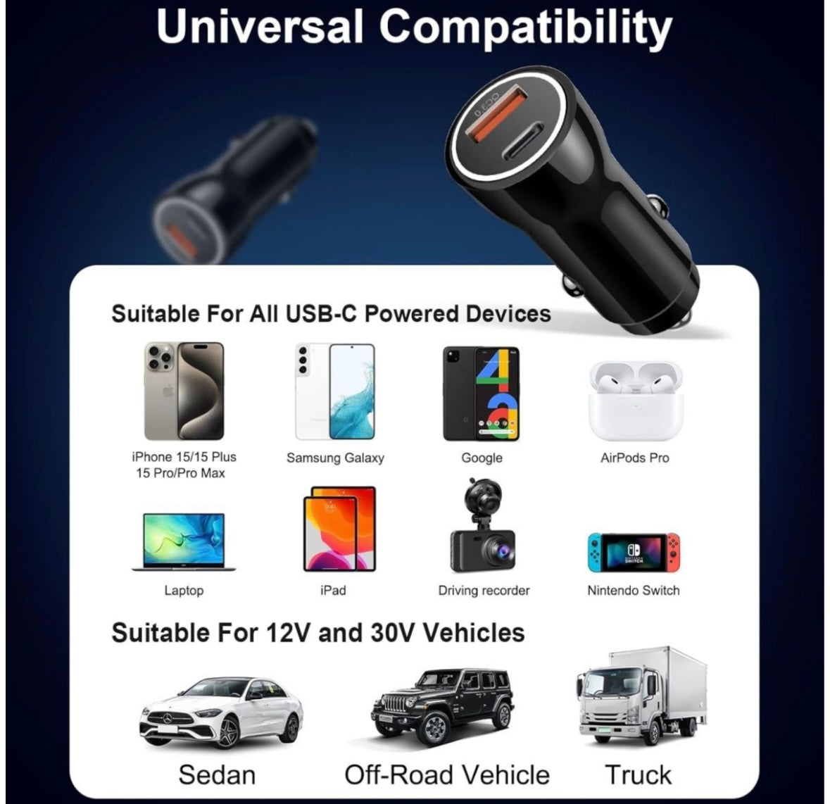 30W Dual Port Car Charger