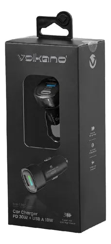 VK-8006-BK Car Charger P.D 30w + USB A 18w Shift Pro