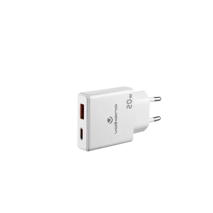 VK-8063-WT 20w Dual USB-C Wall Charger White