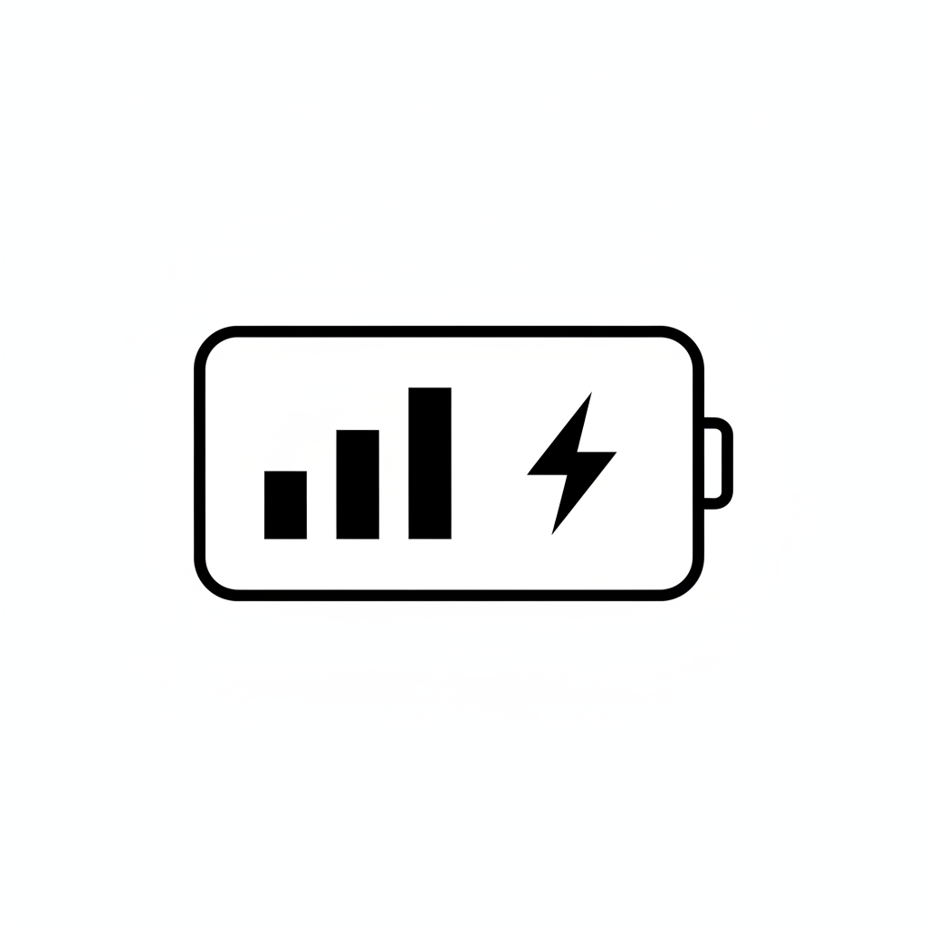 black and white icon for power bank