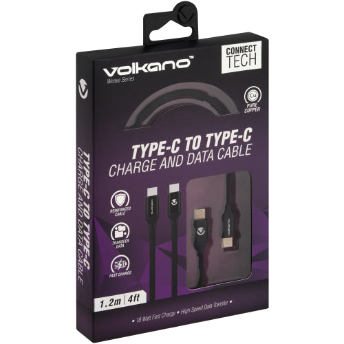 VK-20167-BK 60w USB-C to USB-C Charge & Data Cable